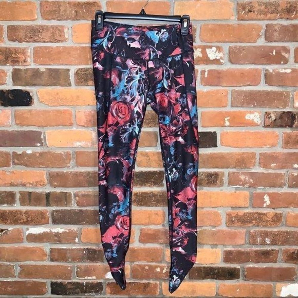 Calia Floral Print Leggings With Ruched Ankle Size XS